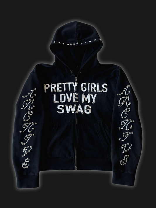 "PGLMS" RHINESTONE ZIP-UP