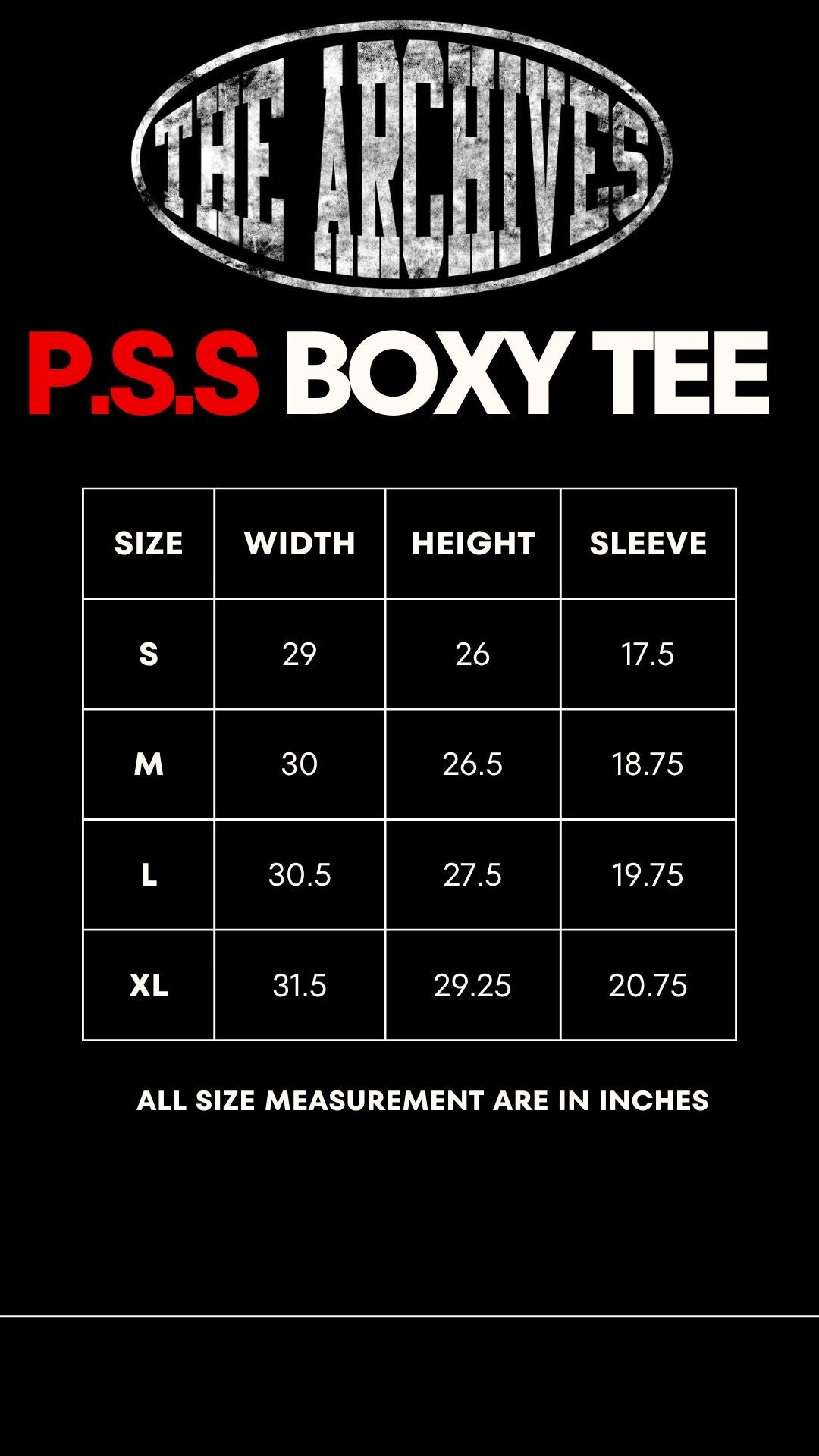 P.S.S BOXY TEE - Eighty Archive