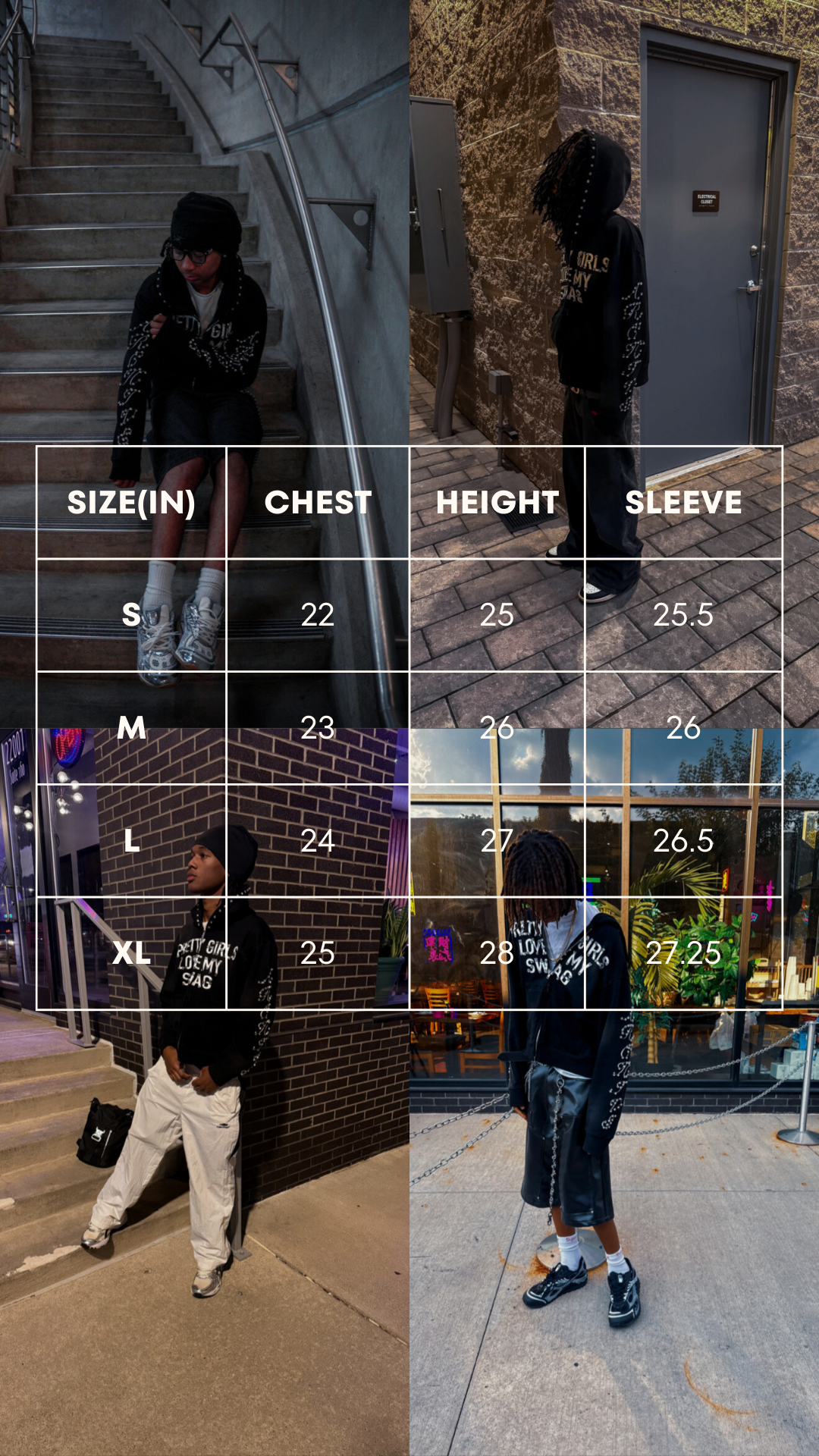 "PGLMS" RHINESTONE ZIP-UP