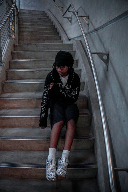 "PGLMS" RHINESTONE ZIP-UP