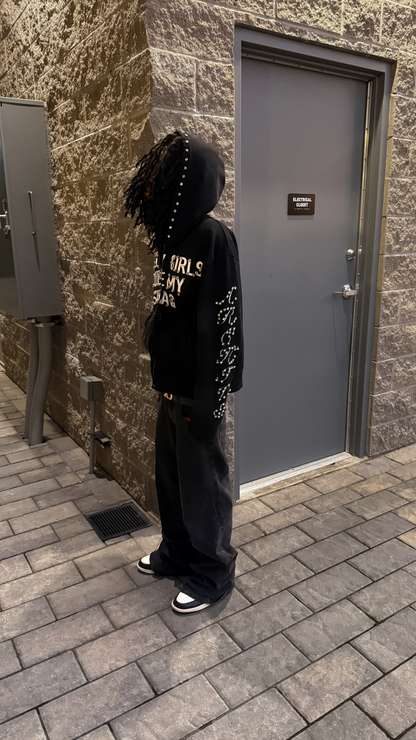 "PGLMS" RHINESTONE ZIP-UP